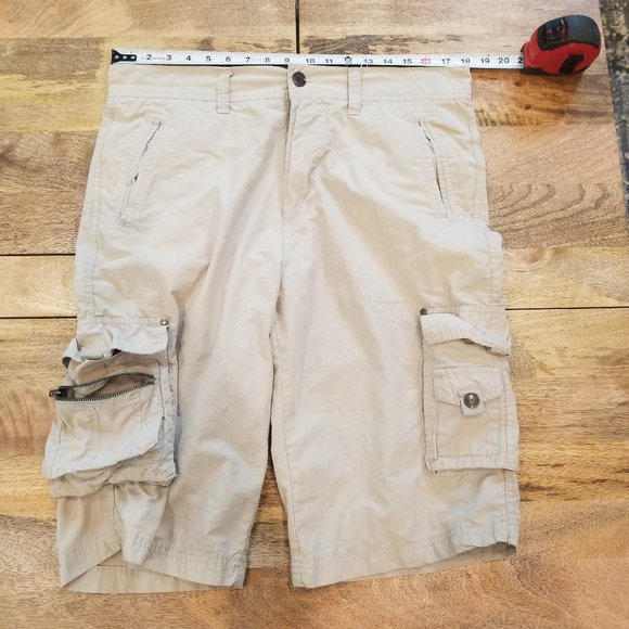 13" Khaki Cargo Shorts (size 36) - Picture 1 of 4